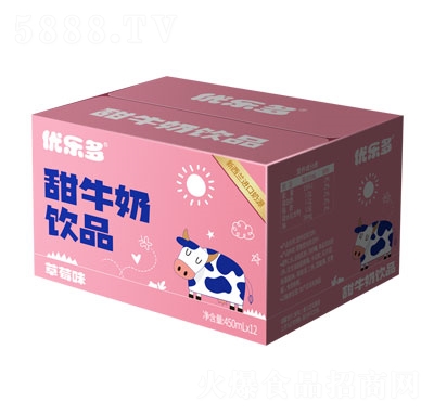 優樂多甜牛奶飲品草莓味450ml×12