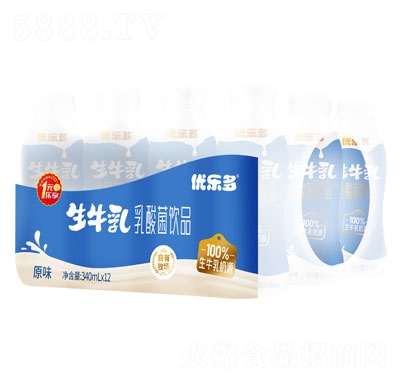 優樂多生牛乳乳酸菌飲品原味340ml×12