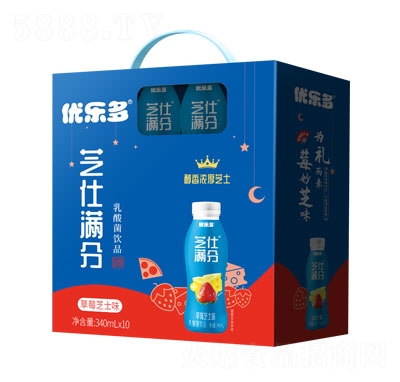 優樂多乳酸菌飲品草莓芝士味340ml×10